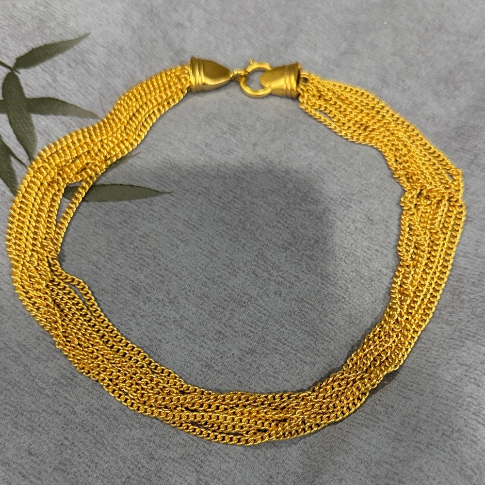 Heavy weight Gold Multi-Strand Chain necklace- Women's Jewelry